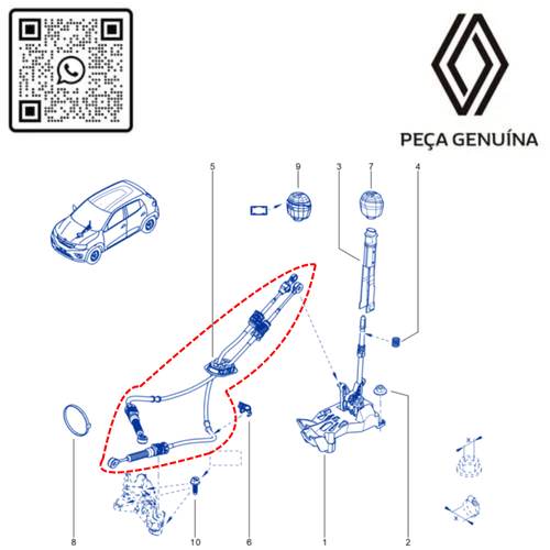 RN 36236R 344136236R CABO DA ALAVANCA DE CAMBIO -DUPLO- KWID - 4